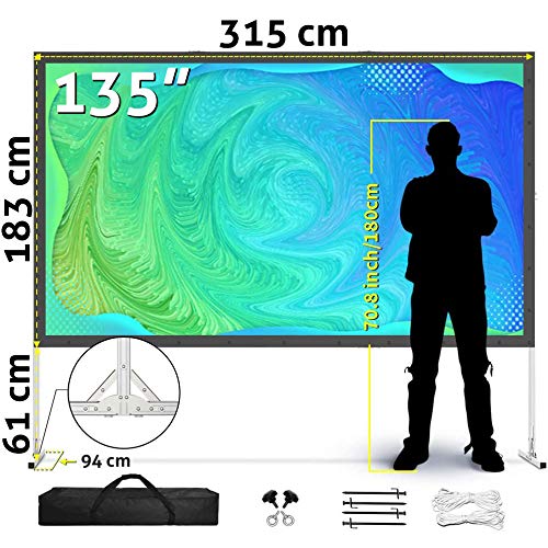 ESMART Professional MIMOBI Składana Rama Projektor Ekran 300 x 168 cm (135") 16:9 | Projektor do kina domowego Ekran projekcyjny Outdoor Aluminiowa rama Ekran LCD LED - obrazek 8
