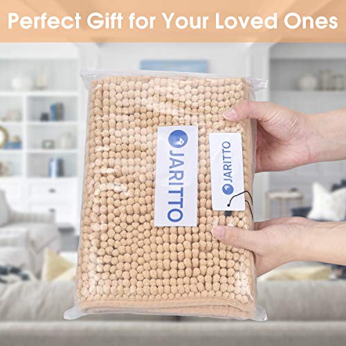 JARITTO Łazienka antypoślizgowa mata łazienkowa szenilowa mikrofibra dywan podłogowy miękki można prać w pralce chłonny do prysznica toalety 40 x 60 cm (beżowy) - obrazek 3