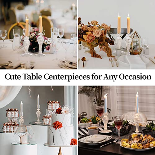 Świecznik uchwyt szklany gwintowany 2 szt. stożkowe świeczniki Boże Narodzenie Halloween Centrale dekoracje do wewnątrz na zewnątrz pasuje do 2 cm grubej świecy na ślub dom ogród biuro - obrazek 5