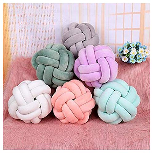 Hava Kolari Poduszka z węzłem, poduszka pluszowa, miękka poduszka z węzłem, poduszka dekoracyjna, łóżko do pokoju (średnica 20 cm, ciemnoszara) - obrazek 2