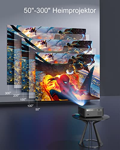 Projektor WiFi, Projektor FunFlix Full HD 5G WiFi Bluetooth, Natywny projektor 1080P Projektor kina domowego 4K, - obrazek 7