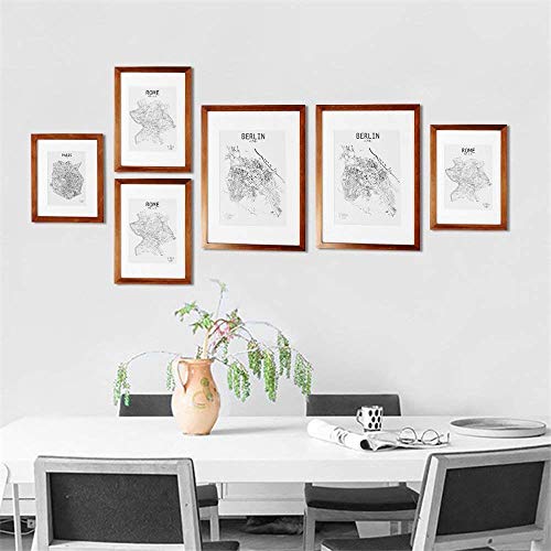 Classic by Casa Chic - 3 Ramki z litego drewna na zdjęcia 10x15 cm lub zdjęcie 7.5x13 cm z Passe-Partout - Szkło - Rustykalny Brąz - obrazek 8