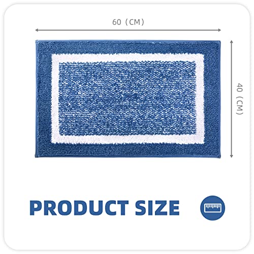 Color&Geometry Dywanik łazienkowy, Antypoślizgowy Mata łazienkowa, Miękki dywanik łazienkowy, Można prać w Pralce, Z Mikrofibry, Absorbujący Dywan do łazienki (Ciemny Niebieski, 40 x 60 cm) - obrazek 6