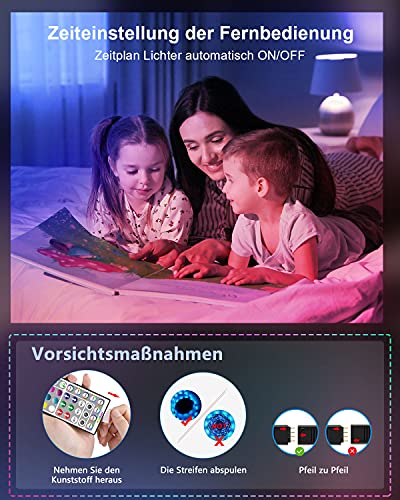 Nallee taśma LED RGB 5050, 30 m, synchronizacja z muzyką, łańcuch świetlny LED z 44 przyciskami, pilot zdalnego sterowania na podczerwień, do domu, sypialni, kuchni, na imprezę (2 x 15 m) - obrazek 2