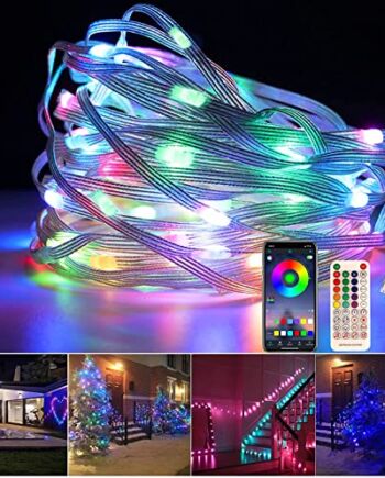 Taśma LED 10 m, Auplf Symphony LED Strip wodoodporna IP65 ultra długa taśma LED Bluetooth LED Light Strip Music Sync, sterowanie aplikacją i pilot zdalnego sterowania na podczerwień do dekoracji sypialni, na imprezę