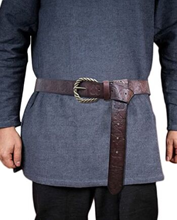 HiiFeuer Viking Fenrir Wytłaczany Pasek ze Sztucznej Skóry, Pas Średni