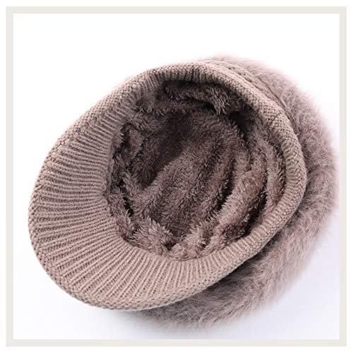 Czapka z daszkiem gazeciarz czapka dla kobiet gruba polarowa podszewka - obrazek 5