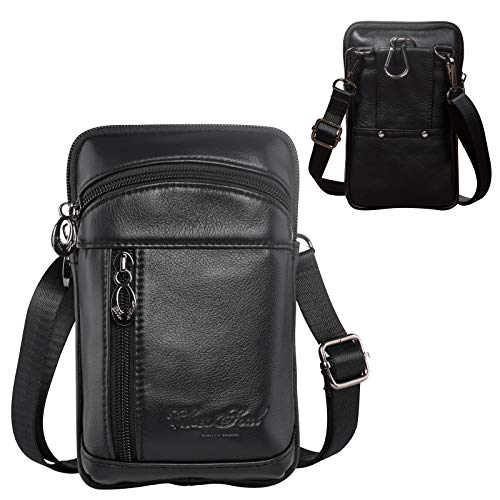 Męskie skórzane torby na ramię, małe kabury na telefon komórkowy, tore