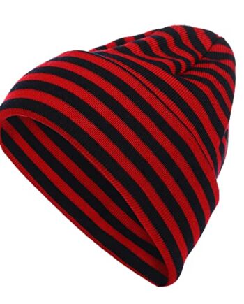 modAS Unisex czapka dzianinowa w paski prążkowana - damska męska czapka w paski z czystej wełny Merino