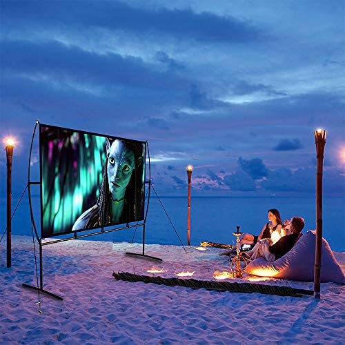 Płótno kino domowe 266 x 150 cm (120") 16:9 mobilny projektor, łatwy montaż i obsługa, nadaje się do kina domowego i zewnętrznego ekranu projekcyjnego - obrazek 7