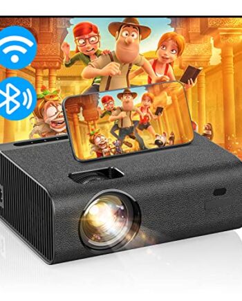 Projektor Bluetooth z płótnem, Full HD 1080p WiFi, 9000 lumenów, zewnętrzny projektor LED, 10000:1, kontrast, światło dzienne do kina domowego, iOS, Android, laptopa, kija telewizyjnego, PS5