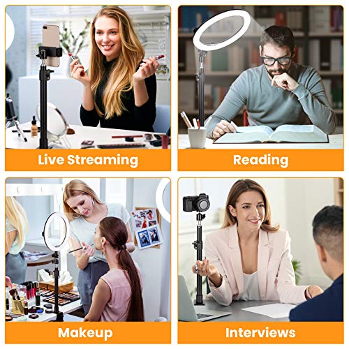 TARION Stojak na lampę stołową stojak na kamerę, 35-60 cm regulowany uchwyt na stół oświetlenie monopod z 1/4 Scew i dodatkową głowicą kulową 360°, do zdjęć na żywo - obrazek 2