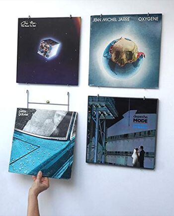 Vinyl-Waller - 4 winylowe ramki na albumy, 33 obroty, 12 cali - 4 zawieszki ścienne na płyty winylowe 33 obroty na ścianie - oryginalny pomysł na prezent