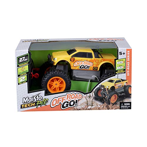 Maisto Tech R/C Off Road Go RTR: zdalnie sterowany samochód w wersji Monstertruck, od 5 lat, z pilotem zdalnego sterowania i bateriami, 21 cm, żółto-pomarańczowy (581762) - obrazek 7