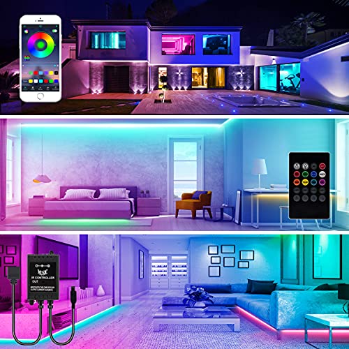 Taśma LED L8star, 5 m, taśma LED, zmiana kolorów, inteligentny łańcuch świetlny LED Rgb z Bluetooth i pilotem zdalnego sterowania, synchronizacja do muzyki listwa LED, łańcuch świetlny kolorowy - obrazek 3
