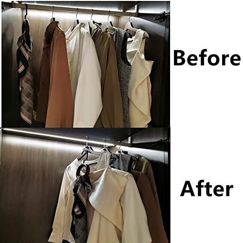 Wieszak na ubrania, nie zajmuje dużo miejsca, 60 sztuk, haczyki łączące, wieszak na ubrania, uchwyt łączący do wieszaków na ubrania (biały) - obrazek 6