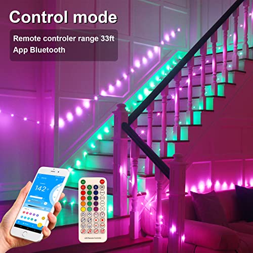 Taśma LED 10 m, Auplf Symphony LED Strip wodoodporna IP65 ultra długa taśma LED Bluetooth LED Light Strip Music Sync, sterowanie aplikacją i pilot zdalnego sterowania na podczerwień do dekoracji sypialni, na imprezę - obrazek 6