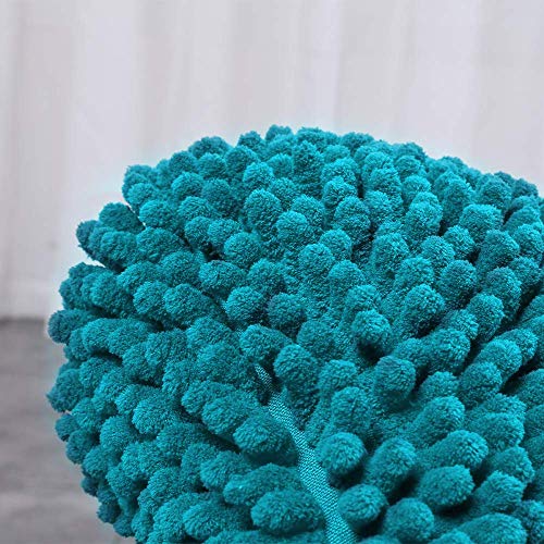 AOI Szenilowa mikrofibra kudłaty mata do kąpieli, miękka i przytulna, super chłonna woda, antypoślizgowa, gruba do łazienki sypialni (60 x 40 cm, błękitne jezioro) - obrazek 5