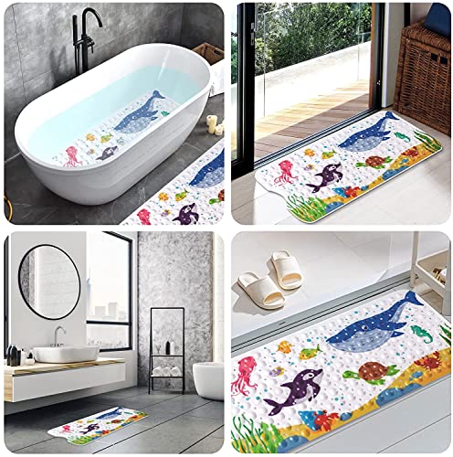 Antypoślizgowa mata do wanny premium dla dzieci. Bezzapachowy mata antypoślizgowa Iduna. Bardzo długa mata do wanny 100 x 40 cm z dziecięcymi motywami - obrazek 3