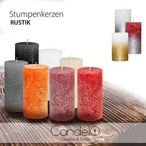 Smart-Planet® Świece Ambiente Boże Narodzenie – zestaw 4 czerwonych świec adwentowych wysokość 8/10/12/14 cm Ø 6,8 cm kolor czerwony Adwent wieniec bożonarodzeniowy - obrazek 3