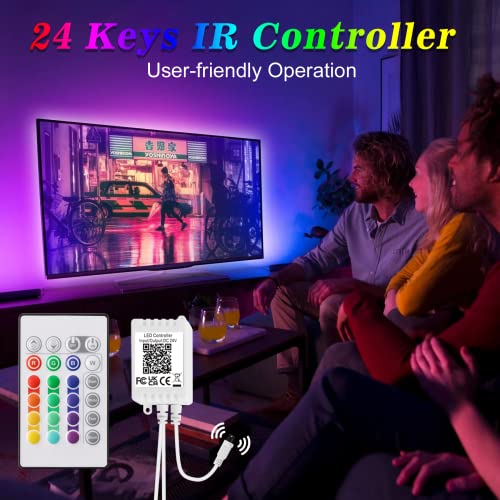 Toocking Taśma LED RGB 5 m, z pilotem zdalnego sterowania, taśma świetlna LED, samoprzylepna, z 16 różnymi kolorami, 4 tryby pracy, do domu, na szafę, imprezę, do sypialni, TV - obrazek 7