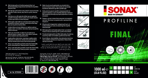 SONAX PROFILINE Final (1 litr) łagodna politura na wysoki połysk z szybkim uszczelnieniem do zastosowania ręcznego i maszynowego | nr art. 02783000 - obrazek 6
