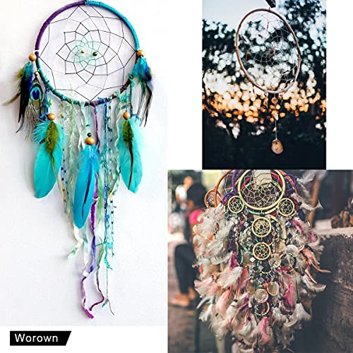 Worown 6 szt. 15 cm drewniane bambusowe kwiatowe obręcze wieńca do robienia wieńca ślubnego dekoracja i wiszące rękodzieło - obrazek 5