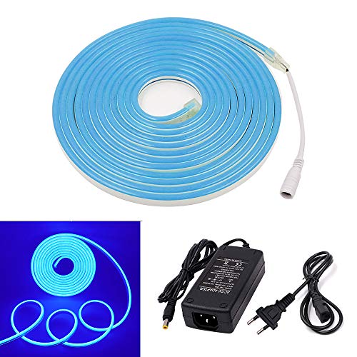 XUNATA Neonowa Taśma LED, 12V 2835 120LEDs/m Wodoodporna Rozproszona Wąż świetlny Flex LED (Niebieski, 5M) - obrazek 7