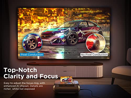 Mini projektor Wi-Fi, 6500 lumenów, obsługuje 1080p Full HD, przenośny projektor kina domowego, 720p, kompatybilny z systemem iOS/Android, Fire Stick, PS4, Xbox PC, TV - obrazek 5