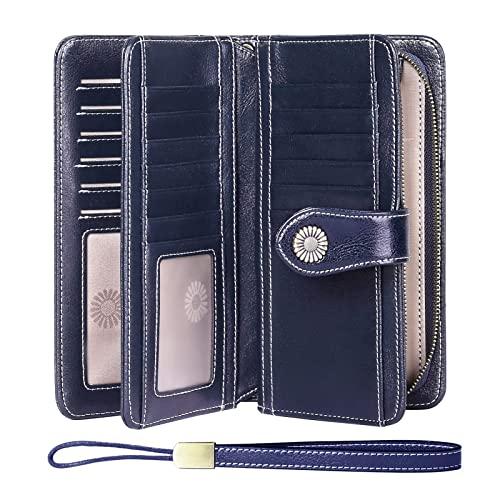 Portfel damski SENDEFN, portfel skórzany, duży, damski, z ochroną RFID