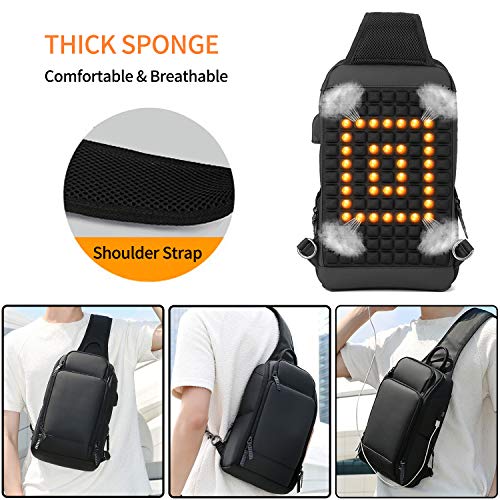 FANDARE Męska torba na piersi, torba na ramię, 7,9 cala, iPad z USB to - obrazek 4