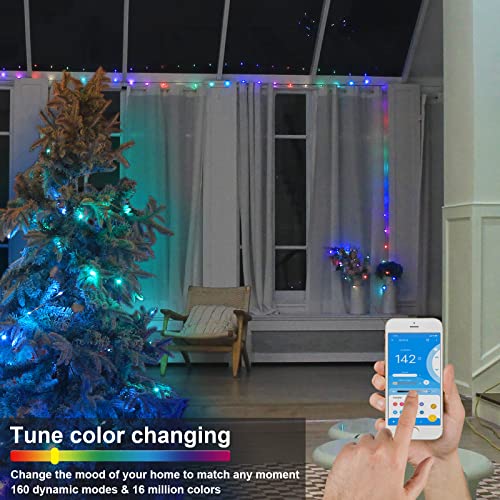 Taśma LED 10 m, Auplf Symphony LED Strip wodoodporna IP65 ultra długa taśma LED Bluetooth LED Light Strip Music Sync, sterowanie aplikacją i pilot zdalnego sterowania na podczerwień do dekoracji sypialni, na imprezę - obrazek 5