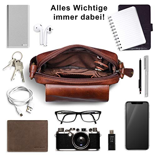 ROYALZ "Austin" nowoczesna torba na ramię z prawdziwej skóry, mała męs - obrazek 3