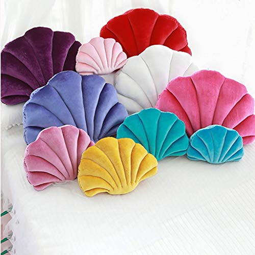 Poduszka ozdobna, dekoracyjna muszelka, poduszka do przytulania z polipropylenu, bawełna, poduszka dekoracyjna, pluszowe zwierzątko morskie, wspaniały prezent (niebiesko-zielona, 34 x 25 cm) - obrazek 2