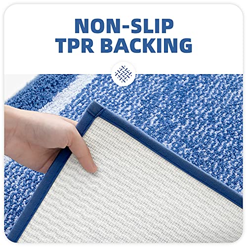 Color&Geometry Dywanik łazienkowy, Antypoślizgowy Mata łazienkowa, Miękki dywanik łazienkowy, Można prać w Pralce, Z Mikrofibry, Absorbujący Dywan do łazienki (Ciemny Niebieski, 40 x 60 cm) - obrazek 4