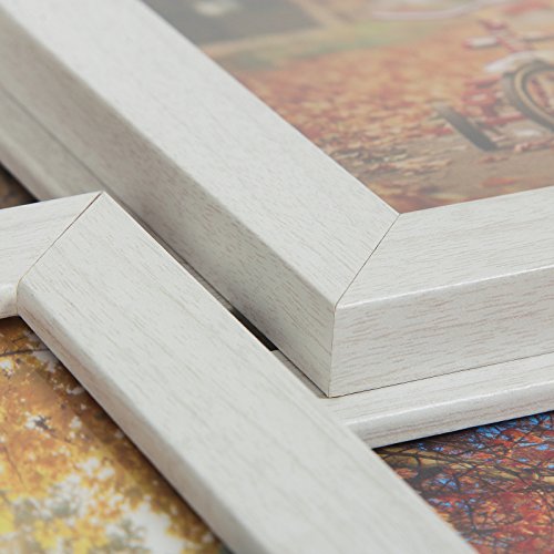 SONGMICS Ramka na zdjęcia, kolaż, na 10 zdjęć po 10 x 15 cm, ramka na zdjęcia z płyty MDF, wymagany montaż, biała, z rysunkiem słojów drewna RPF21W - obrazek 4