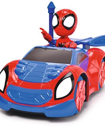 Jada Toys 203223000 Disney Spidey Pojazd RC, kabriolet zdalnie sterowany, prędkość do 2,5 km/h, 17cm