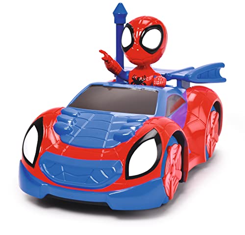 Jada Toys 203223000 Disney Spidey Pojazd RC, kabriolet zdalnie sterowany, prędkość do 2,5 km/h, 17cm