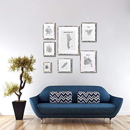 Shabby Chic ramka na zdjęcia 13 x 18 cm - zestaw 3 szt. - szklany front - z passe-partout na 10 x 15 zdjęć - szerokość ramy 2 cm - prawdziwe drewno - brązowy biały - obrazek 4