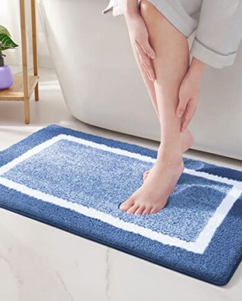 Color&Geometry Dywanik łazienkowy, Antypoślizgowy Mata łazienkowa, Miękki dywanik łazienkowy, Można prać w Pralce, Z Mikrofibry, Absorbujący Dywan do łazienki (Ciemny Niebieski, 40 x 60 cm)