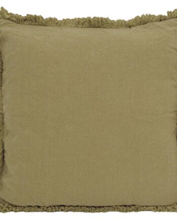 Hierba Barcelona Lovelinen Poduszka dekoracyjna Paski, Pościel umyta, Zielony (Thyme), 45x45 cm