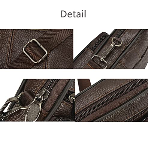 Męska torba na ramię z prawdziwej skóry, torba na pasek, futerał - obrazek 3