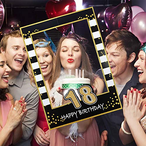 Ramka na zdjęcie Selfie 18 Urodziny czarne złote ramki do selfie impre - obrazek 6