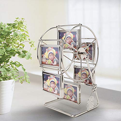 ciciglow Ramka na zdjęcia ze zdjęciem, dekoracja, biurko, blat stołu w stylu vintage, metalowa, obrotowa ramka na zdjęcia - obrazek 5