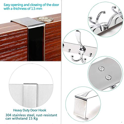 LYLIN Haczyk na drzwi ze stali nierdzewnej, wieszak na drzwi z 15 hacz - obrazek 6