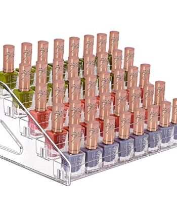 JessLab Lakier do Paznokci Organizator, 5-Tier Clear Akryl Lakier do Paznokci Stojak Uchwyt na Olejki Eteryczne Kosmetyk Gablota Makijaż Organizer Magazynowe na Kosmetyki dla Łazience Próżność Blacie