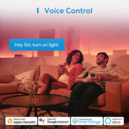 meross Taśma LED 5 m kompatybilna z Apple HomeKit, Wi-Fi taśma LED, Smart RGBWW, kompatybilna z Alexa i Google, do domu, na imprezę, Boże Narodzenie - obrazek 9