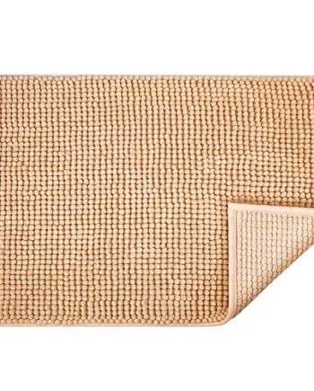 JARITTO Łazienka antypoślizgowa mata łazienkowa szenilowa mikrofibra dywan podłogowy miękki można prać w pralce chłonny do prysznica toalety 40 x 60 cm (beżowy)