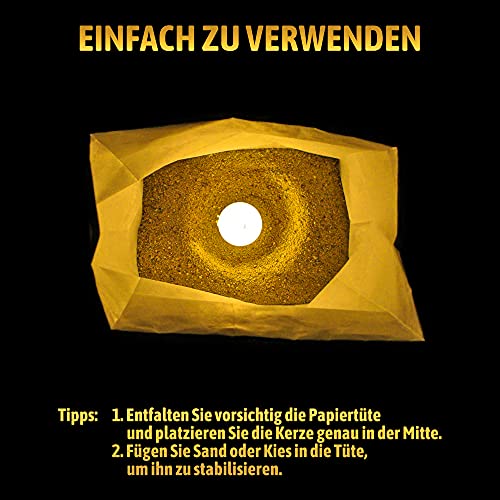 Ecooe 10 szt. torebek świetlnych na świeczki typu tealight, na urodziny, na imprezę urodzinową, białe - obrazek 4