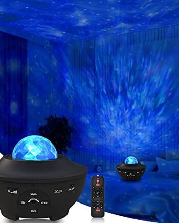 Sylvwin Star Light Projector,Ocean Wave Star Night Light with Bluetooth Music Speaker,Star Projector Lamp with Timer & Remote Control for Baby Kids Bedroom/Party/Christmas/Gift